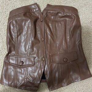 Brown Women's Strapless Top